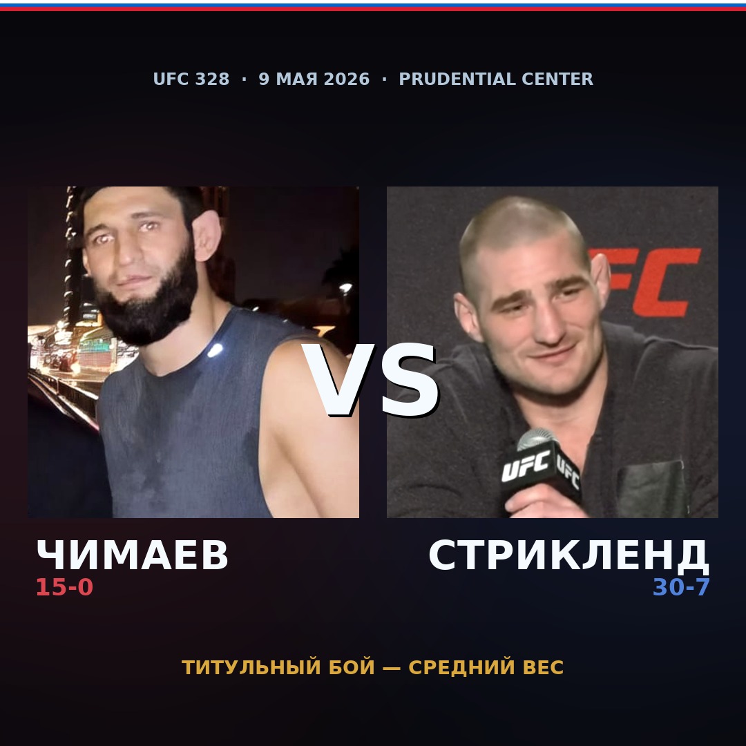 UFC 328: Чимаев vs Стрикленд - как закончится титульный бой 9 мая?